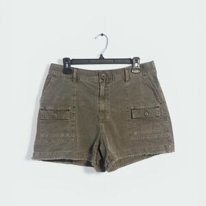 SO High Waist Olive Utility Shorts Large- with Button Waist